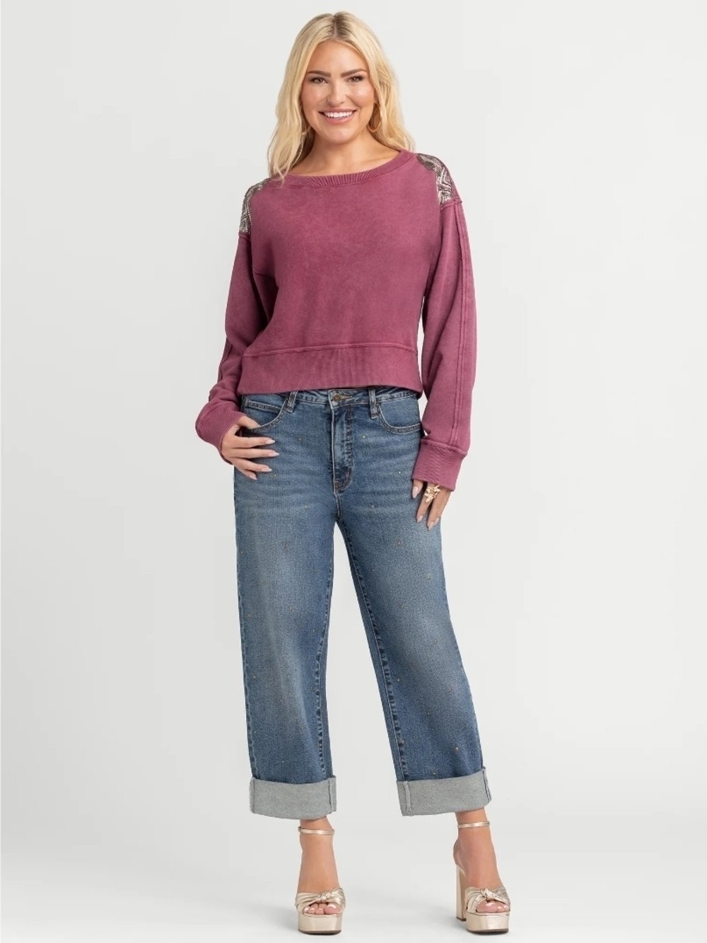 Jessica Simpson Women's Zinnia Boyfriend Jeans 25" Inseam Size 16 Wide NWT - Picture 5 of 9